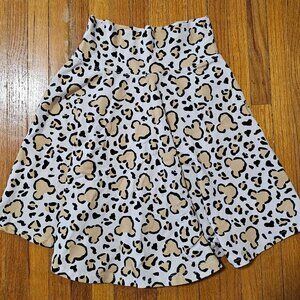Hayden and Grant Womens Cheetah/Leopard Mickey Mouse Print Skater Skirt S